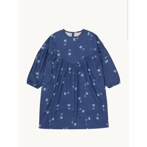 Tiny Cottons Guest Gathered Dress Light Navy Sz 8 NWT Poplin Whimsy Cottagecore